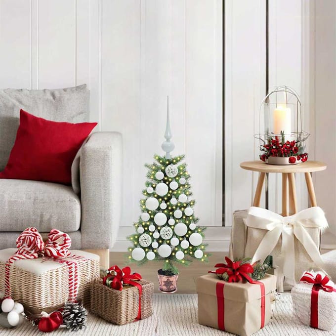 vidaXL - Kerstboom - met - 150 - LED - met - standaard - Groen - 65 - cm - PE