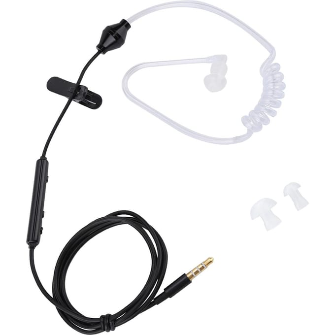 In-ear Headsets Luchtslang Beveiligingsoortje met Microfoon voor IOS voor Android Zwarte Kabel Witte Buis