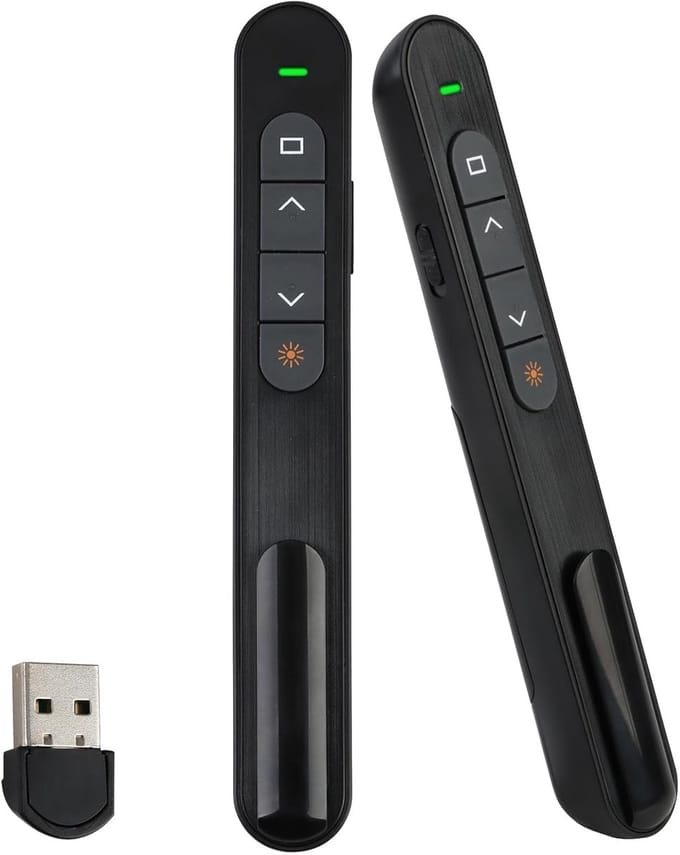 Draadloze Presenter - Presentatie Afstandsbediening - Presentaties Geven - 100 Meter Bereik - USB Receiver - Zwart