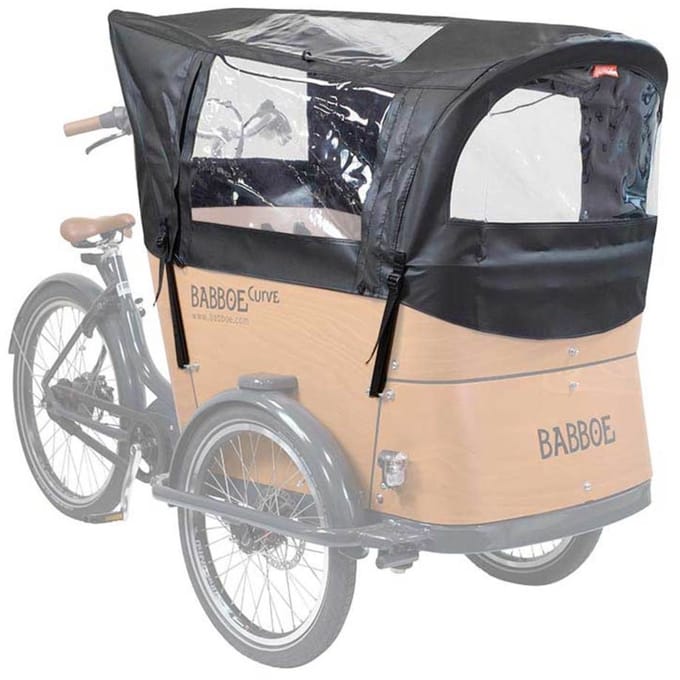Babboe regentent Curve - zwart PVC - inclusief tentstokken