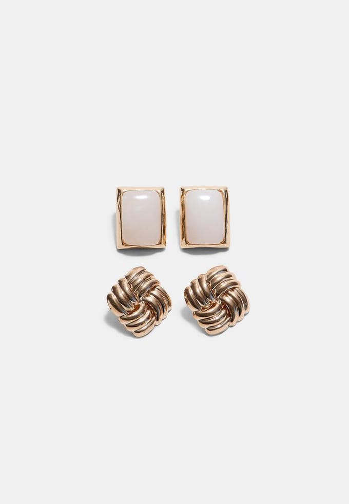 Stradivarius Set van 2 stud oorbellen  Goud OS