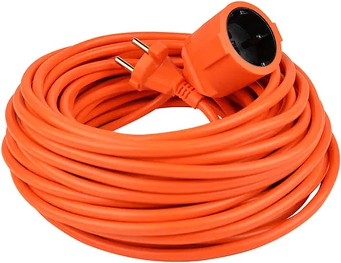 VB Verlengsnoer 20 meter – H05VV-F – 2×1.5mm² – Zonder randaarde – Oranje