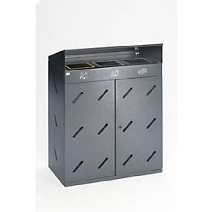 VAR afvalsorteerstation, 3-voudig, antiekzilver
