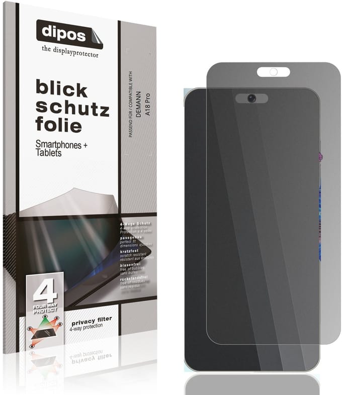 dipos – Matte Privacy Screenprotector geschikt voor DEMANN A18 Pro | Anti-Spy Beschermfolie