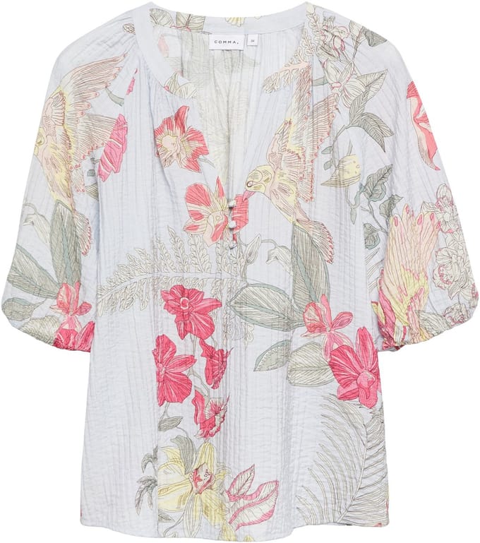 Blouse abstract print tunic neckline women COMMA