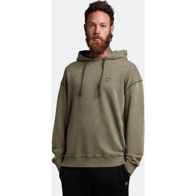 Lyle & Scott gewassen hoodie in olijfgroen