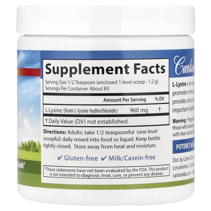 L-Lysine, Aminozuurpoeder, 100G(3.53oz)
