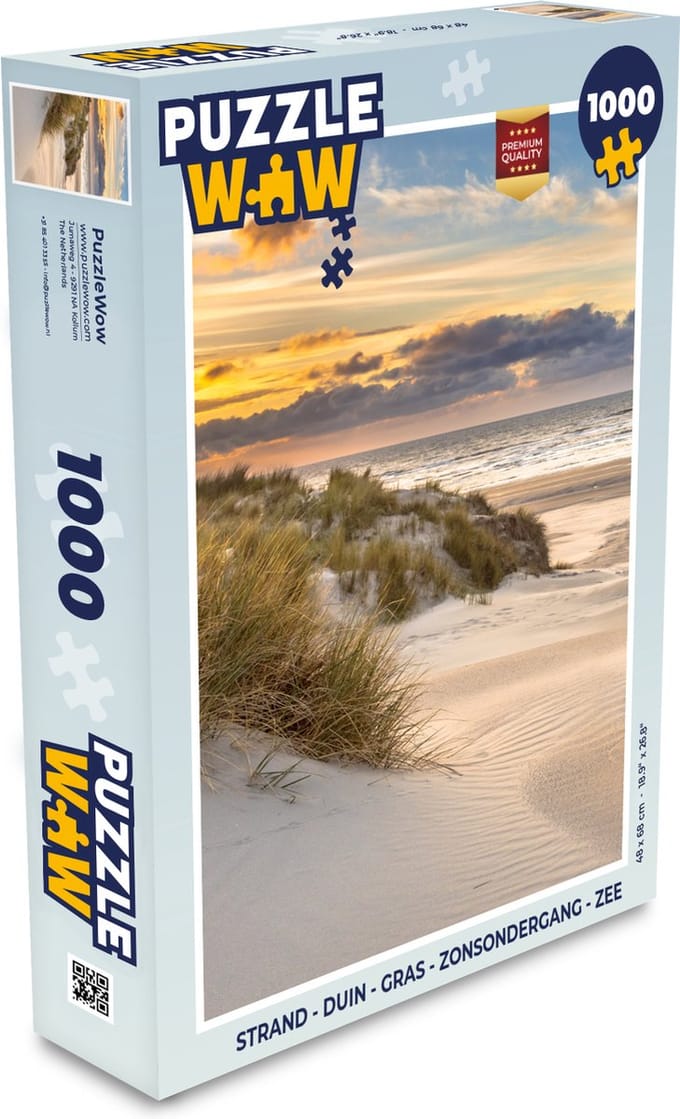 Puzzel Strand - Duin - Gras - Zonsondergang - Zee - Legpuzzel - Puzzel 1000 stukjes volwassenen