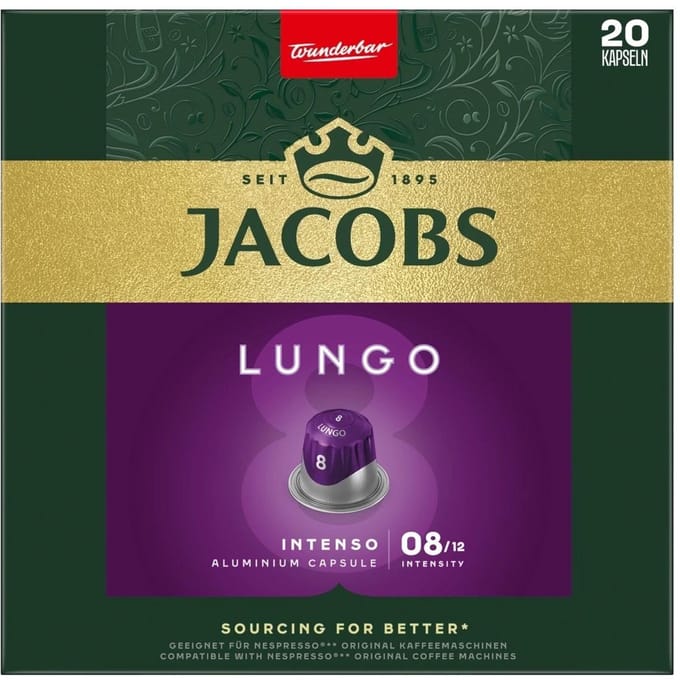 Jacobs Intenso Lungo 8 Capsules 20 pièces.