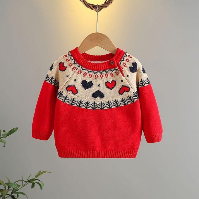 Pull pour filles avec velours épais et double couche hiver pull de base tricoté pour enfants 120 beige