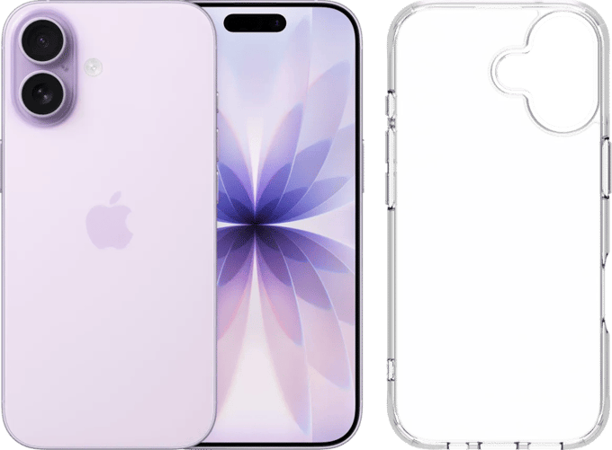 Apple iPhone 17 256GB Paars + BlueBuilt Protective Back Cover Transparant
