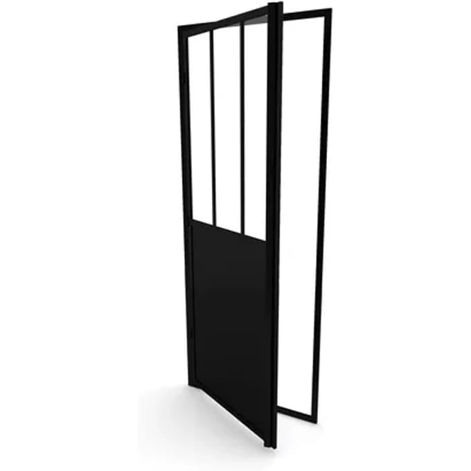 Aurlane - Douchedeur Fabrik 90 X 200cm - Zwart Profiel - 5 Mm Helder Glas
