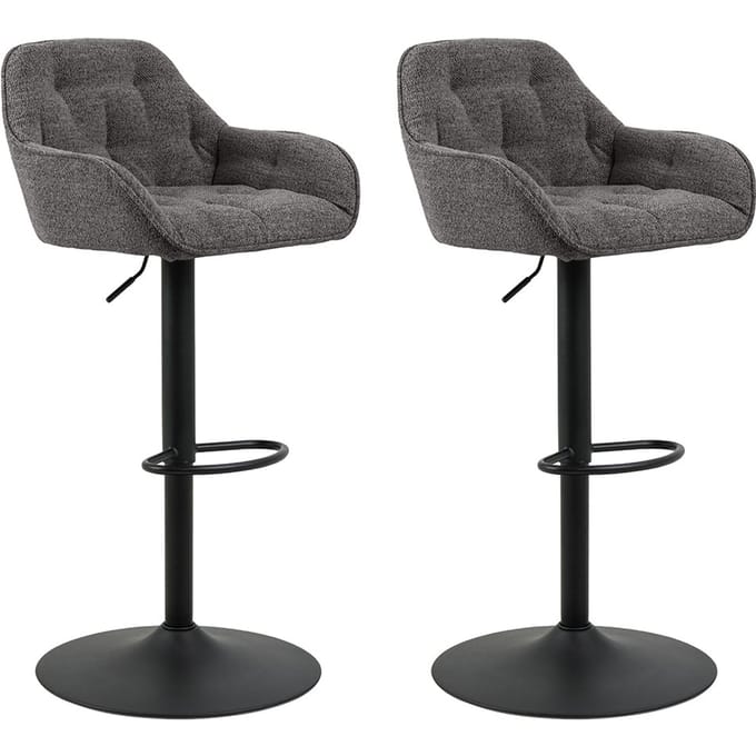 Smuk Bouclé Barkruk Dione Grijs - 2 Stuks