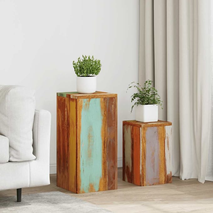 vidaXL - Plantenstandaards - 2 - st - massief - hergebruikt - hout