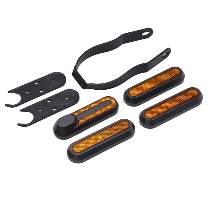 Scooter Wieldop Set Reflecterende Stickers Decoratieve Voor- en Achterwielnaven Deksel voor Xiaomi black