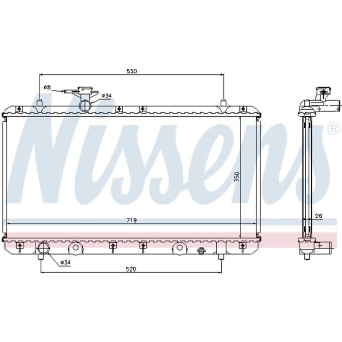 Radiator, motorkoeling NISSENS 64167A