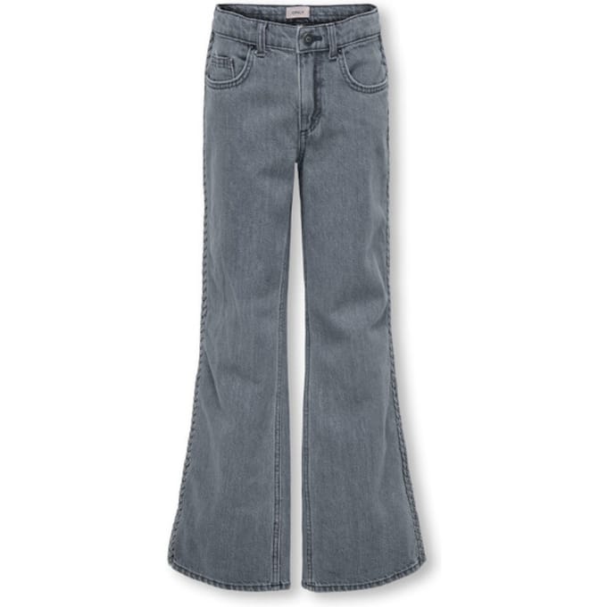 ONLY KOGJUICY BRAID WIDE LEG DNM Meisjes Jeans - Medium Grey Denim