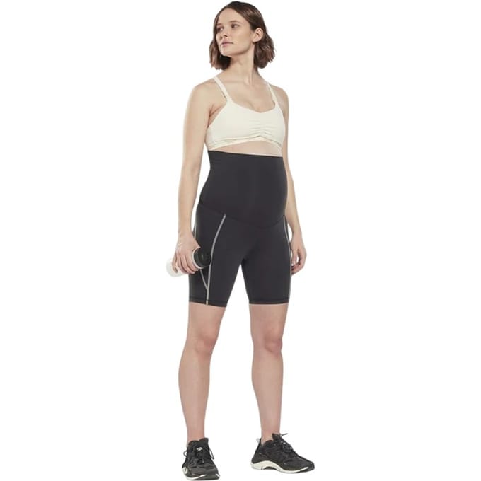 Reebok Luxueuze zwangerschapsbikershorts voor dames (Zwart)