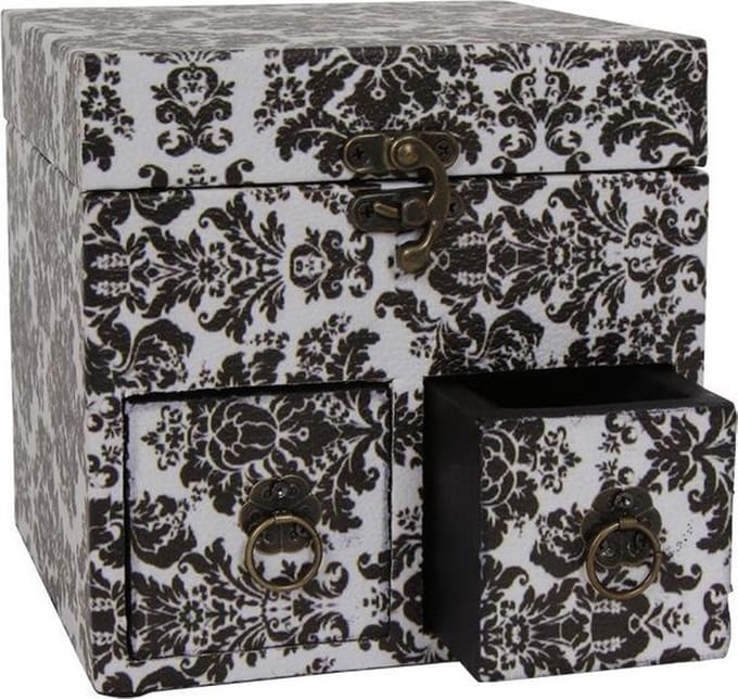 Small Foot Decor Bewarings-box Zwart Hout 15 X 15 X 15 Cm