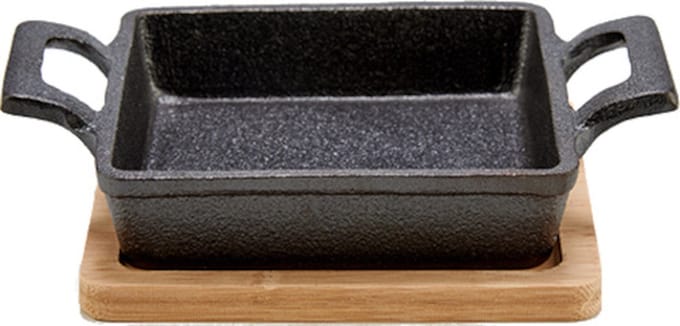 Kinvara Braadslede 18,5 X 14 Cm Staal Grijs/naturel 2-delig