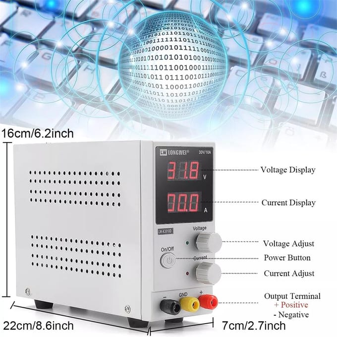 LONG WEI LW-K3010D 110V/220V 30V 10A Verstelbare LED Digitale Display DC Voeding Schakelen US Plug