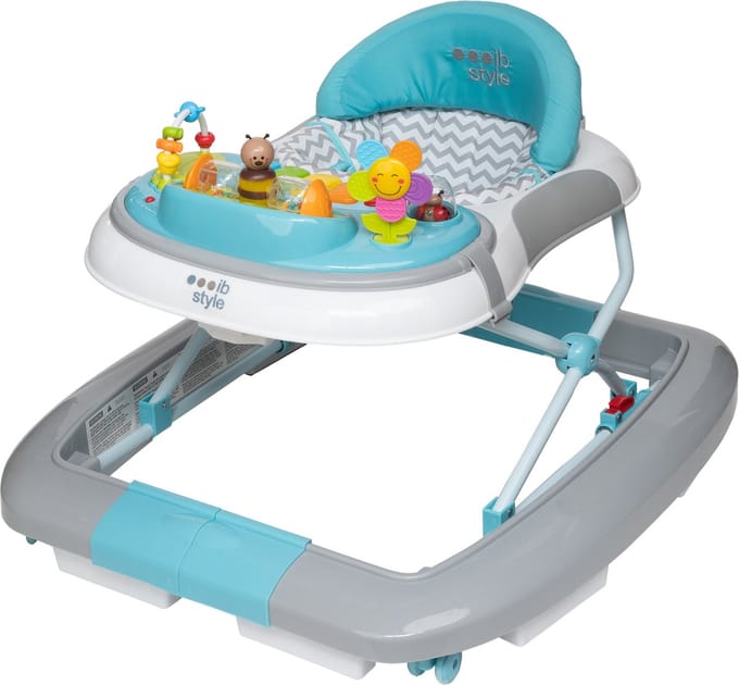 ib style® Loopstoel Babywalker - Baby Loopwagen - Looptrainer - Speelset en Dienblad - Schommelfunctie - Muziekfunctie - Little Wave - Mint