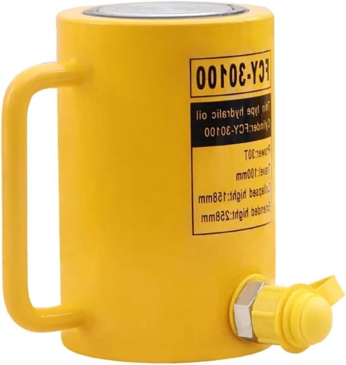 Hydraulische Krik - Hefcilinder - Zwaar Tillen - Lange Structuur - 30 Ton Capaciteit - Zwart