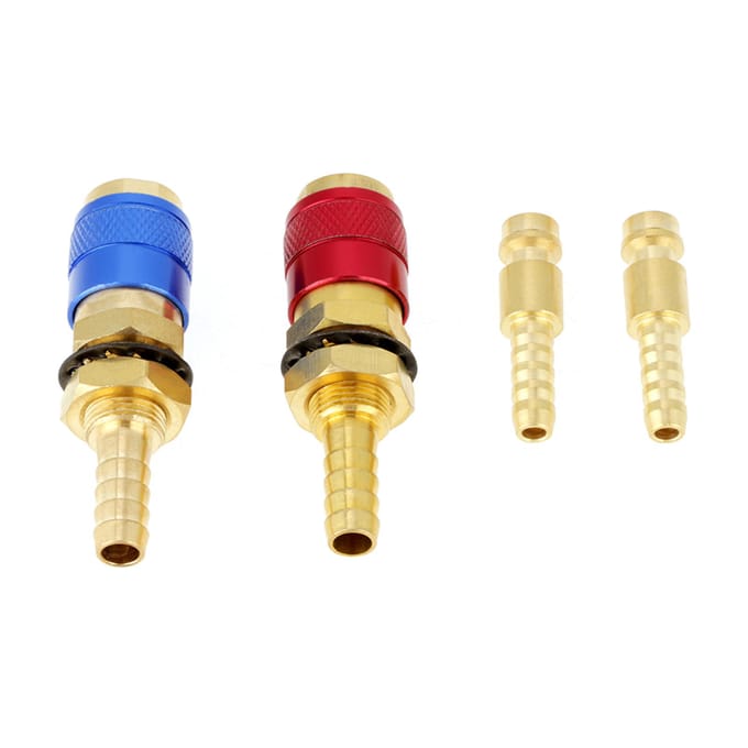 Adaptateur de connecteur rapide refroidi à l'eau et au gaz, 2 pièces de 8 mm, pour torche de soudage TIG