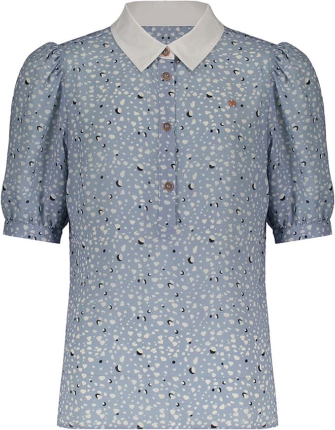 NoBell Meisjes blouse - Blauw - Maat 134/140