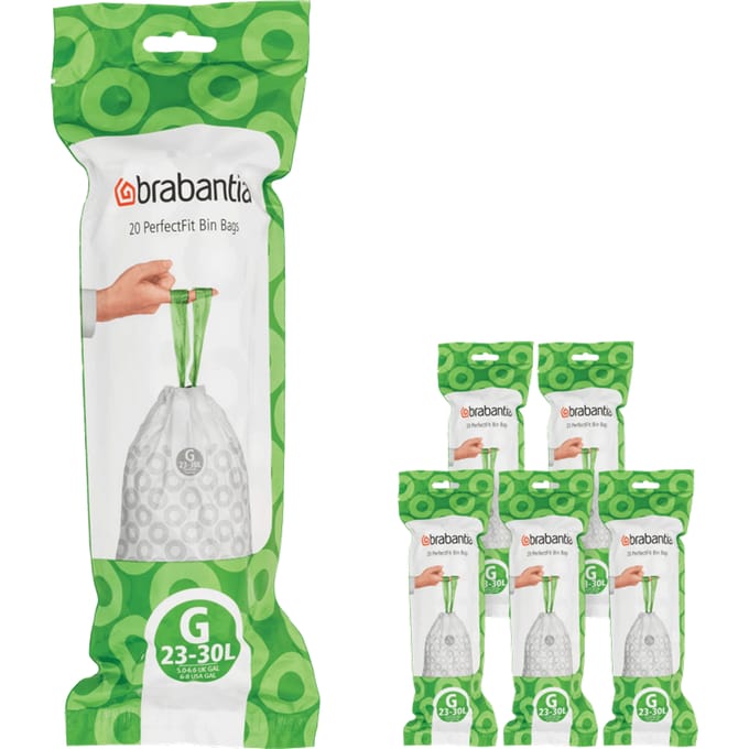 Brabantia PerfectFit Vuilniszakken - 30 l - Code G - 6 rollen x 20 stuks