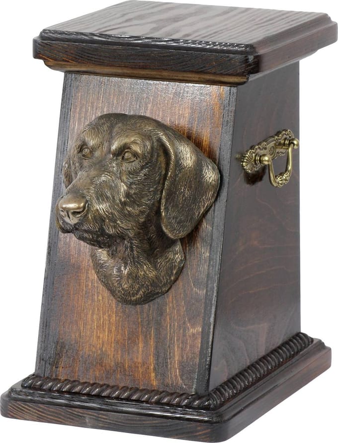 Elegante urn voor teckel met beeld, ter nagedachtenis aan je hond