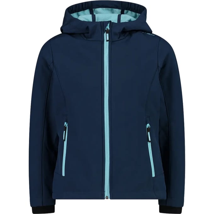 CMP Girls Fix Hoodie Softshell - Blue-acqua - Maat Kinder_EU 140