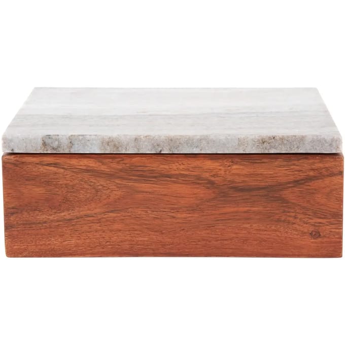 Present Time Woonaccessoire Storage Box Acacia Large - Bruin - 20x15x7.5cm - Scandinavisch