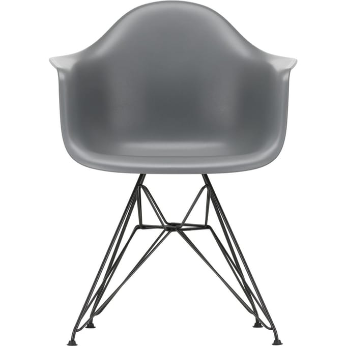 Vitra DAR Eames Plastic Armchair - granietgrijs RE - zwart