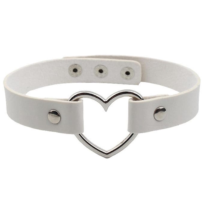 Miresa - sexy hart choker - verstelbaar met drie knopen – wit