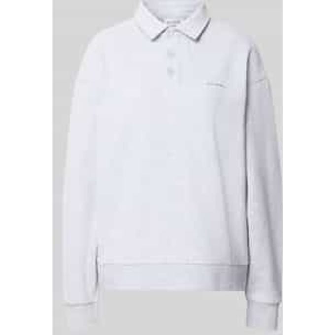 oversized sweatshirt met polokraag en labelprint