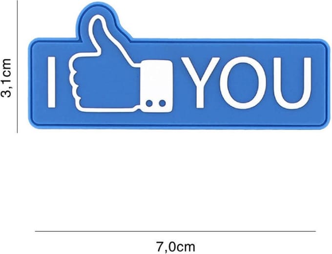 Embleem 3D PVC I like you blauw