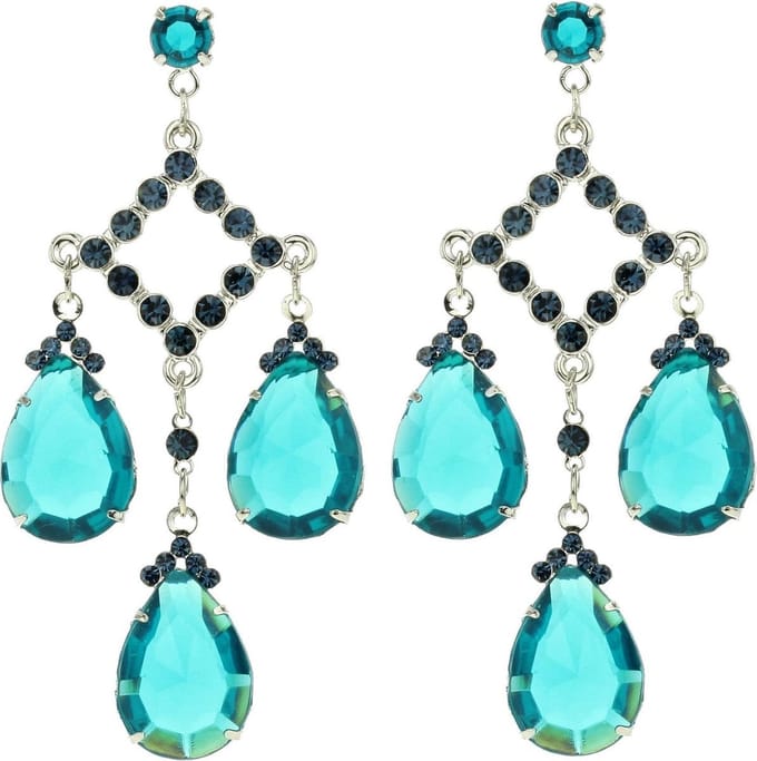 Behave - Oorhangers dames - Retro statement stijl - Blauw - Nikkelvrij