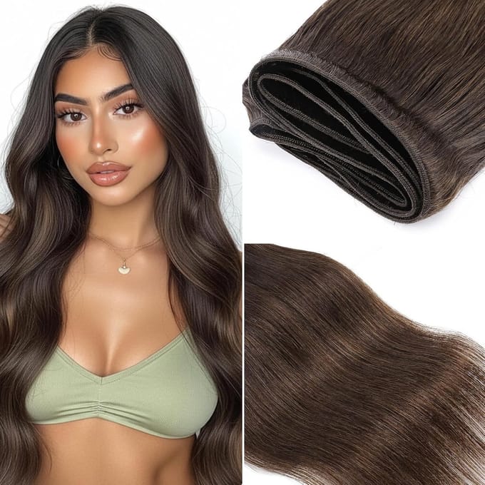 Haar Extensions - Vlecht Haar - Haar Verlengen - Dubbele Inslag - 100 Gram - Donkerbruin