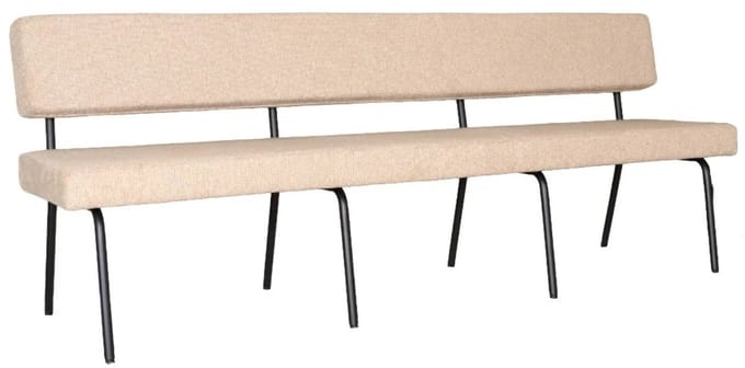Eetkamerbank 220cm Wendy bruin stof eetbank