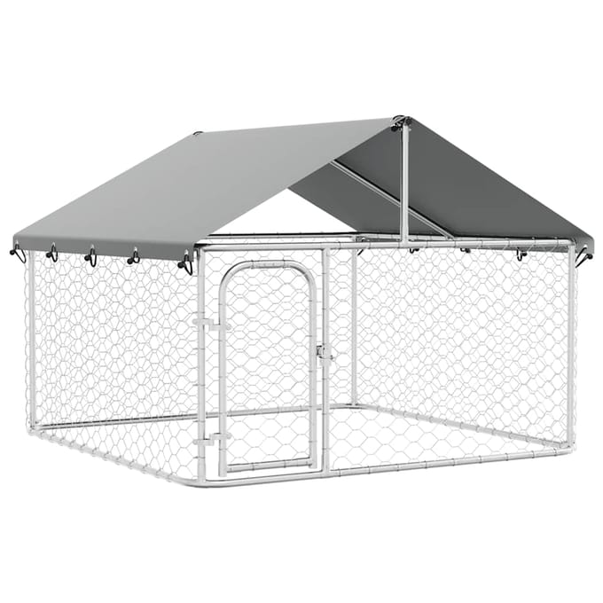 vidaXL - Hondenkennel - voor - buiten - met - dak - 200x200x150 - cm