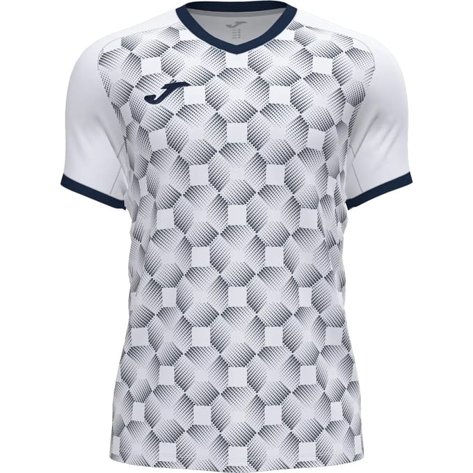 Joma Supernova III Shirt Korte Mouw Kinderen - Wit / Marine | Maat: 104-116