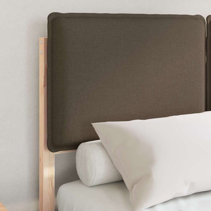 vidaXL - Bedframe - met - Gevoerde - Hoofdbord - Taupe - 120 - x - 200 - cm