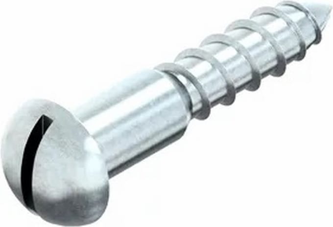 Houtschroef. 3.5 x 30mm. lang. bolkop. gleufkop. verzinkt. 200 stuks. Deltafix.