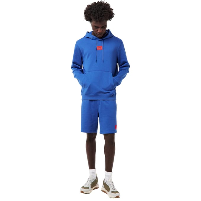 Hugo Heren Pullover Hoodie Katoenmix (Donkerblauw)