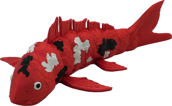 Nishiki Koi flexibel Koi beeld - 30CM - Rood / Zwart / Wit