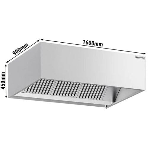 GGM Gastro Induktions-Kastenhaube - 1600mm - ohne Motor - mit Filter & Licht