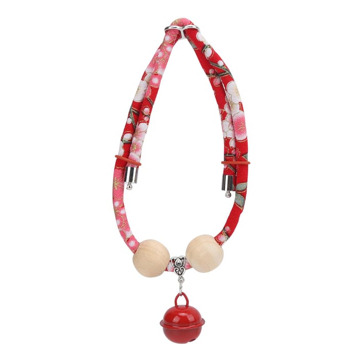 Collier décoratif pour lapins de compagnie, ajustable, avec pendentif clochette, rouge. M red