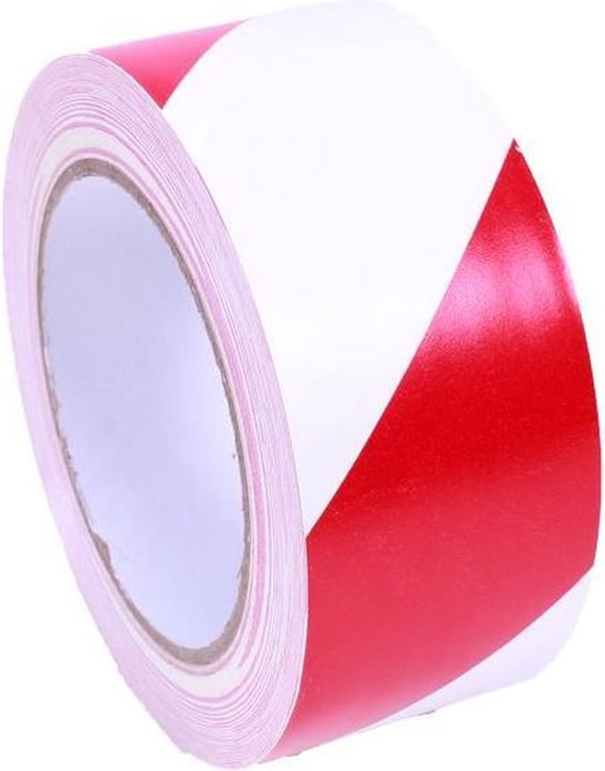 Afzetlint - 50 mm x 30 meter - Rood/wit