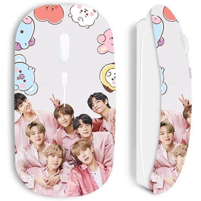 Draadloze muis - Kpop - BTS - Wit - Optisch - Wifi Nano USB-stick